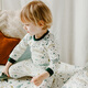 Nest Designs pour enfants en coton pur coton coller des manches longues pantalons longs pantalons pyjamas hommes et femmes automne et hiver nouveaux produits universels pour quatre saisons première neige 80 (hauteur suggérée 73-82 cm)