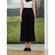 Lagogo Romantic Princess Skirt Women Lagugu Valley 2025 Summer New Chiffon plisado Versátil Fairy Skirt Black M