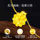Lao Fengxiang 18K gold necklace for women, fashionable light luxury and versatile pendant jewelry, birthday and anniversary gift for girlfriend and wife, Brilliant Flower 18K gold pendant* brand gift box
