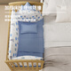 Ulop (ULOP) COT BEBENTE MADERA SIDA Madera sólida Cama de empalme sin pintura Cama de bebé móvil multifuncional con barandilla recién nacida Cuna temblorosa Cama [cama alrededor de la bolsa suave + mesa del pañal + red de mosquitos] Suministros para bebés Herramienta de recubrimiento de sueño