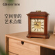 Lisheng natural mother-of-pearl dial hand-carved solid wood clock silent large clock 2025 new retro art living room