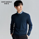 Angel Bird Wool Sweater Men's Autumn Men's Business Casual Long Sleeve Round Neck Wool Sweater Top Sweater Pure Wool Sweater Pine Forest Green 2XL -52(185/104)