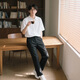 Goku Herrenanzug Shirt Set Teen Kurzarm No-Eisen Drop Top Light-Profic-Style Business Forum Interview Jobsuche weißes Hemd + Schwarze Hosen XL HIGH 170-178cm Gewicht 120-140jin [Jin entspricht 0,5 kg]