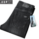 JEEP SPIRIT2025 new high-end jeans for men's spring and autumn thick loose straight middle-aged deep-sized light luxury trousers Black and gray-679 thick 29 2.2 feet