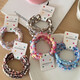 Edamame hair band braided children's headband twist circle high elasticity sweet ice cream color non-damaging ponytail hair accessory mixed color 5 pieces in bag