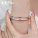 Jin Duoxi's new pt950 platinum bracelet for women, solid smooth plain ring bracelet, platinum new round bracelet as a gift for girlfriend, about 3.9mm wide, 62 rings, weighing about 49.96 grams