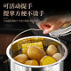 Heqing 316 stainless steel steaming grid thickened steaming rack household wok steamer rack steamer steamer grate steamed buns steamed slices dense hole-21*19CM-with handle