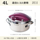 Royalstar 304 stainless steel pressure cooker small household gas induction cooker universal explosion-proof small capacity pressure cooker lotus purple enamel pressure cooker 22cm 4L