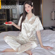 Modal Ice Silk Pyjamas für Frauen, süßer Stilbär, Sommer neue leichte Luxus-Cartoon-Kurzärärmelen, Heimkleidung, Set YFY9905# M [Vorgeschlagen 80-100Jin [Jin gleich 0,5 kg]]