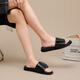 
HANG TEN slippers men's 2025 summer new genuine leather breathable outer wear non-slip flops fashionable and trendy versatile men's slippers black 40 (leather shoe size)