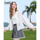 
Baitu betu women's clothing 2025 summer new short jacket fashionable versatile lace hooded thin jacket for women 2507T35 beige M