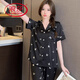 
LangSha pajamas for women in summer thin cool ice silk short-sleeved trousers ins wind high-value butterfly printed home clothing set YFY-9905 [short-sleeved trousers] M [recommended 80-100 Jin [Jin equals 0.5 kg]]