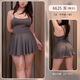 
Feimushuang skating silk sexy simple suspender skirt 6625 sexy revealing large-size nightgown 20/pack, single size white [sling skirt + T-pants], single size