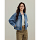 
Inman retro pure cotton wash short denim jacket 2025 autumn women's new casual and versatile loose top denim blue M