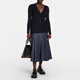 Gabriela Hearst [chinesisches Valentinstag] Emma Nadel Hole Cashmere und Seidenpullover P00750202 Blau XS CN 160/84