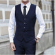 ZoScheck Korean version jacket suit men's vest men's horse clip slim and handsome business casual professional groomsman formal wear black XL