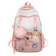 Sechste Klasse Pain Bag Junior High School Schoolbag Girl 2025 Neues transparentes Süßeslastbelastungsreduzierung großer Kapazitätsrucksack rosa Einzelbeutel ohne Anhänger