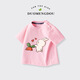 
G.DUCKKIDS little yellow duck children's clothing girls short-sleeved children's T-shirt in summer new pure cotton round neck print summer children's top AP14087 purple 80 Recommended 10 months-1 and a half years old