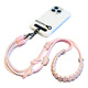 Dipur mobile phone lanyard hanging neck crossbody can be carried on the back and detachable wrist style adjustable anti-lost rope mobile phone chain lanyard with patch gasket clip mobile phone rope - pink
