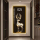 Modern light luxury entrance decoration painting entrance door mural electronic clock LED light painting living room corridor hanging painting SXS4882 vertical model 90*180cm (atmospheric recommendation) 23