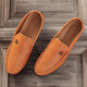 
Spider KING 2025 spring and summer new beans shoes men's leather shoes Korean version driving shoes lazy shoes social trend casual men black 9880 39 one size smaller