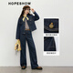
Red sleeve retro washing denim jacket 2025 autumn new women's clothing temperament Korean lazy chic casual short jacket Dark denim blue 072 (pre-sale 9.15) M