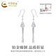 China Gold (CHINA GOLD) PT950 platinum tassel ear hooks for women, high-end, light luxury, niche platinum gourd ear hooks, birthday gifts for girlfriends PT950 platinum gourd tassel ear hooks, about 4.4g