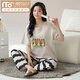 
Modal cotton pajamas for women short-sleeved trousers for summer Korean women's round neck suit thin cotton exterior wear home clothes RN9712# short-sleeved trousers Cotton M (80-100Jin [Jin equals 0.5 kg])