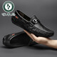 Zapatos de cuero suaves de cuero suave de carpintería, zapatos de frijoles, zapatos genuinos de cuero de cuero de cuero 2025, cuero suave y transpirable zapatos de cuero casual de cuero casual, negro hueco-9901 38