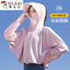 Specht Frauen Langerärmelte Jacke Polyester Faser Spandex Sonnenschutz Kleidung Abnehmbar Vinyl Rand Bluse Dünne Kapuze mit kurzer Außenkrempe-Taro lila One Size F 80-140jin [Jin entspricht 0,5 kg]