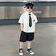 G.DUCKKIDS Little Yellow Duck Boys Suit Summer College Style Children's Suit Performance Suit Boys White Shirt Black Pants Two-piece Set White Shirt + Black Pants + Tie 140 Recommended for 9 to 10 years old [130-140cm]cm