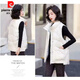 Pierre Cardin Cotton Vest Women's 2025 Autumn and Winter New Korean Style Loose and Versatile Thickened Warm Fashion Short Style Jacket Women's Black XL