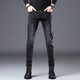 
Jinba brand men's summer thin black jeans men's slim feet Korean version high-end elastic casual high-end 1048-Black 28