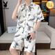 Playboy (Playboy) Suit de chemise à manches courtes en mousseline de mousseline haut de gamme Suit à manches courtes de voyage d'été masculin et shorts de plage de vacances associés à une chemise 679 mètres blancs blanc xl 125-140jin [Jin est égal à 0,5 kg]