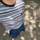 Su Yuwei's French contrast striped wool sweater with round neck sweater for women's autumn high-end slim-fitting bottoming shirt blue top Follow the store - free shipping insurance S (80-95Jin Jin is equal to 0.5kg)