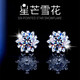 Pt950 platinum earrings, platinum earrings and earrings, niche high-end feel, a birthday gift for your girlfriend and wife, starburst snowflake earrings, 50 points light luxury style
