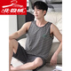 Arctic Velvet Herren-Pyjamas Sommeranzug dünne modale Baumwollweste kurzärmelige Eisseide lose plus Fett große Home-Kleidung XM1105 Modal Weste Anzug Männer l Männer 100-125 Jin [Jin gleich 0,5 kg]