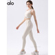 ALO YOGA Yoga Wear Set Women's Nude Shockproof Pilates Fitness Vest Two-piece Set Coco Color Top + Pants M 100-110Jin Jin equals 0.5 kg