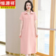 Hengyuanxiang Polo Neck Robe Cotton Coton Femme Femme Summer Milieu mi-longueur Line Casual Large Taille T-shirt à la mode mince Black 9859 S 90-100JIN [Jin est égal à 0,5 kg]