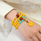 COASZE beeswax multi-circle bracelets, chicken fat yellow amber 108 rosary beads bracelet, safety buckle temperament retro women's bracelet, chicken fat yellow beeswax multi-circle bracelets