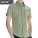 JEEP SPIRIT summer short-sleeved shirt for men, fashionable, casual, slim and handsome, with pocket-wearing trendy men's shirt striped inch shirt HST-838 yellow M (80-108Jin[Jin equals 0.5 kg])
