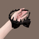 Zhuo Keke wavy toothed bow headband high skull broken hair clip satin headband 2025 new high-end hair accessories headband black