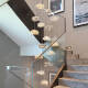 2024 new spiral staircase hollow long chandelier empty villa duplex building small loft apartment high living room light long plate 12040CM-mixed 27 head high 3 meters