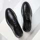 2025 Frühling Neue Lederschuhe Herrengeschäft Formale Kleidung Runde Zehen Britisch Casual Trendy Young Bräutigam Hochzeitsschuhe Lederschuhe 3889 Schwarz 43