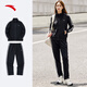 ANTA velvet warm sports suit for women winter women's casual suit sportswear jacket women's trousers sports two-piece set. Recommended regular two-piece set for autumn and winter. Basic black-1 M/female 165