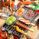 
Xidic mini kitchen kids barbecue grill house kitchen toys girls cooking skewers 3-6th birthday gift