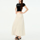 
Rice mirror apricot color high waist denim skirt women's spring and summer niche design slim fish tail skirt mid-length skirt 1047 apricot color M