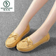 Specht Summer Flat Sohle Bohnenschuhe hohl weiche Sohle lässige Frauenschuhe atmungsaktive Mutterschuhe Krankenschwester weiße Schuhe Schwangere Frauen Single Schuhe 6629 Hohlorange 38 38