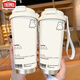 膳魔师（THERMOS）可爱幽灵保温杯高颜值学生不锈钢便携新款双饮咖啡男女吸管水杯子 BXAB13803幽灵+配挂绳 陶瓷内胆