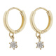 Li Biao's beloved. Multi-claw small zircon pendant earrings white small C Korean imported K gold 14K/10K gold earrings earrings earrings inner diameter 7.7mm one